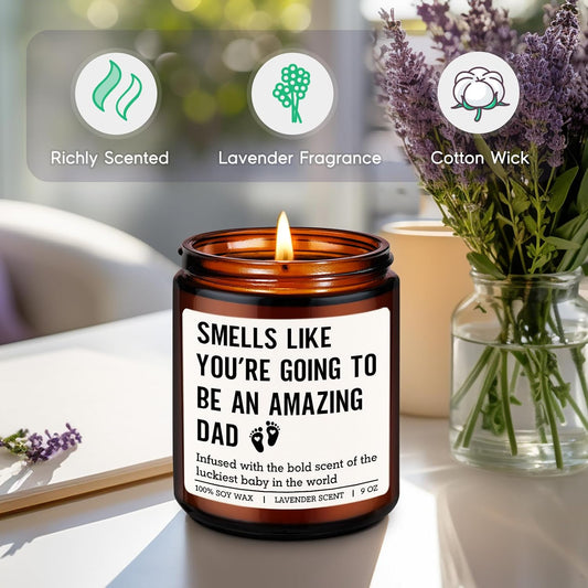 GSPY New Dad Gifts, First Time Dads Candle - First Fathers Day, Pregnancy Congratulations, Gender Reveal Gifts for Dad to be, Soon to Daddy, Expecting Father - Baby Shower Presents for New Daddy