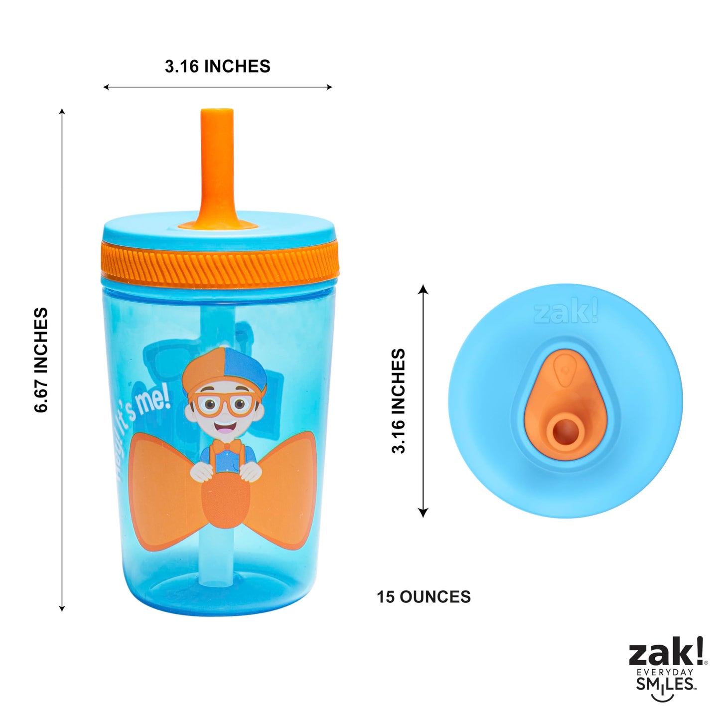 Zak Designs Disney Princess Kelso Toddler Cups For Travel or Home, 15oz 2-Pack Plastic Sippy Cups, Leak-Proof For Kids (Ariel, Aurora, Belle, Cinderella, Jasmine, Mulan, Rapunzel, Tiana)
