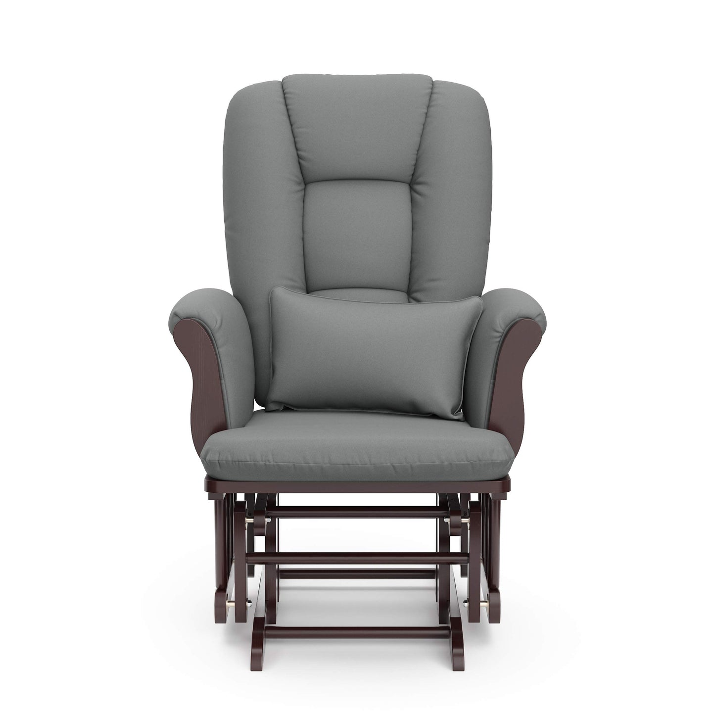 Storkcraft Tuscany Custom Glider and Ottoman with Free Lumbar Pillow (White/Slate Gray Swirl) - Cleanable Upholstered Comfort Rocking Nursery Chair with Ottoman