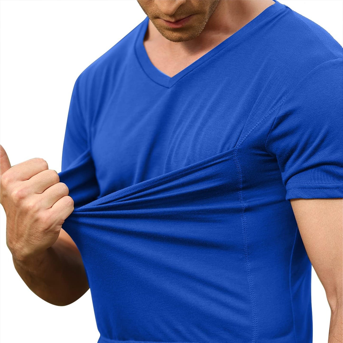 Mens Baby Carrier Shirt V Neck Short Sleeve T-Shirts for Men Skin to Skin T-Shirt with Pocket