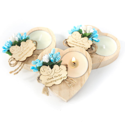 50 Piece Wooden Candle Holders, Baby Shower Favors for Guests, Baptism Candle Favors,Baby Shower Return Gifts for Guests .(pink)