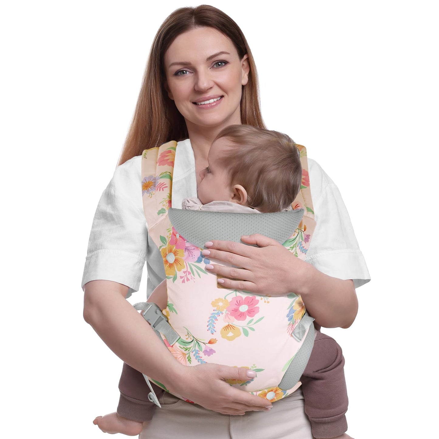 Baby Carrier Newborn to Toddler, Ergonomic Adjustable Toddler Carriers for 7-65 Lbs, Cozy Lightweight Infant Carrier with Neck Support, Baby Holder Carrier with Lumbar Support for Mom Dad