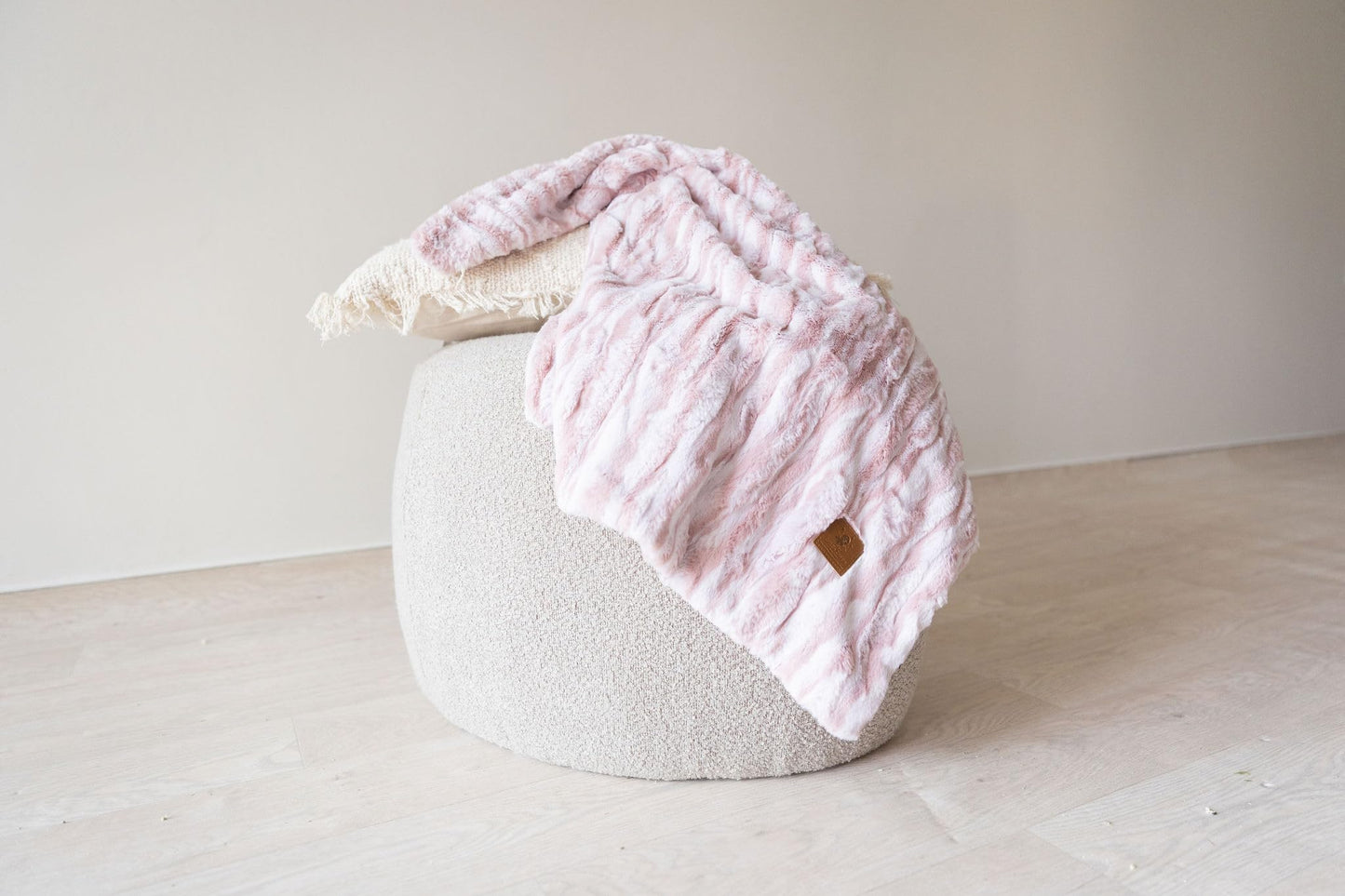 Cuddle Cookie Baby Wavey Faux Fur Blanket, 27 x 33 inches, in Gift Box (Pink)