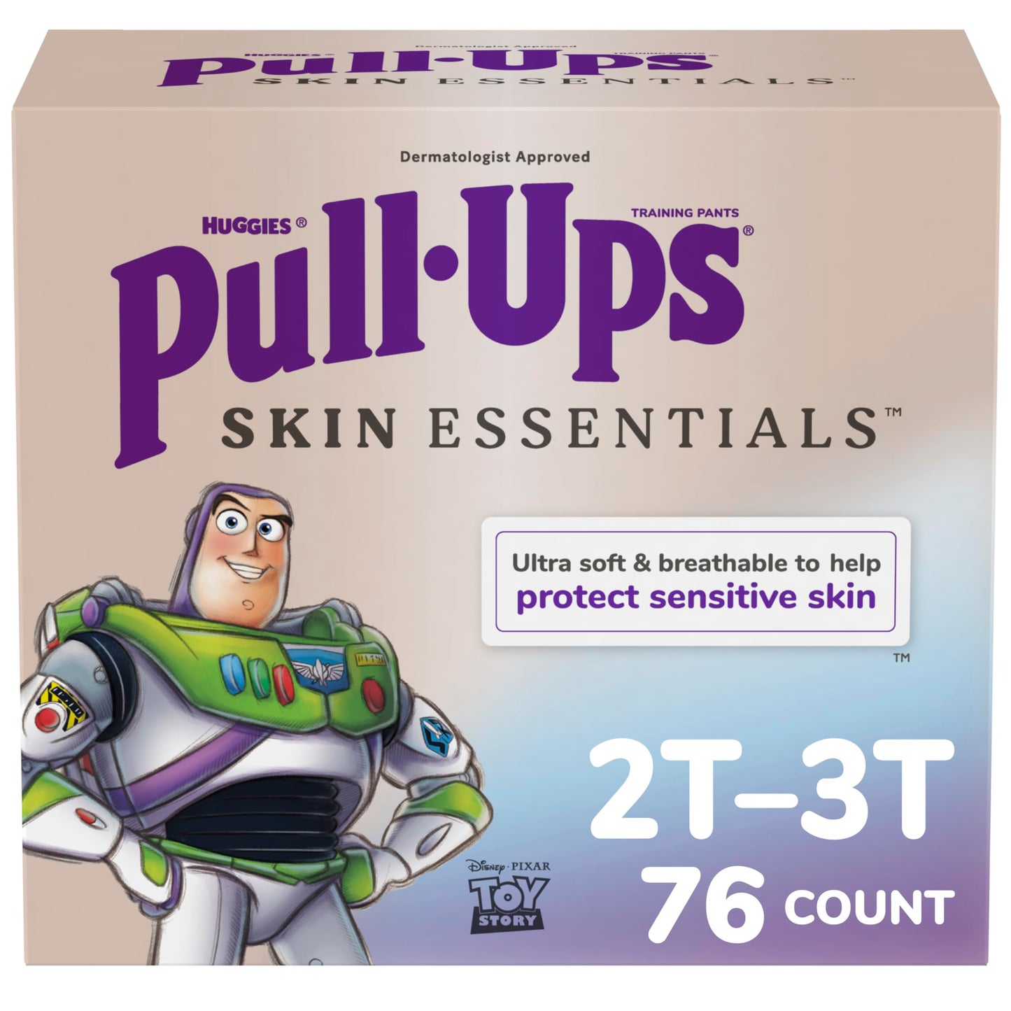 Pull-Ups Boys' Skin Essentials Potty Training Pants, Training Underwear, 2T-3T (16-34 lbs), 124 Ct (4 Packs of 31)