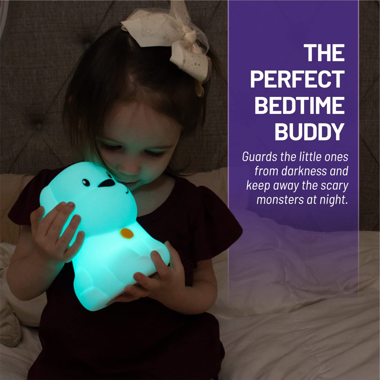 Lumipets Remote Control Silicone Night Light for Kids - Pig Design with 9 Soft Colors & Sleep Timer - Rechargeable, Battery-Operated Lamp for Bedroom | Baby Nursery, Toddler, Girls, Boys