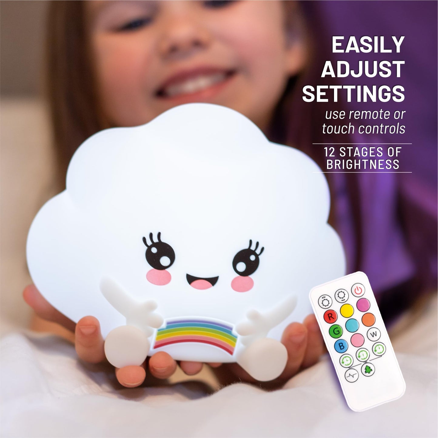 Lumipets Remote Control Silicone Night Light for Kids - Pig Design with 9 Soft Colors & Sleep Timer - Rechargeable, Battery-Operated Lamp for Bedroom | Baby Nursery, Toddler, Girls, Boys