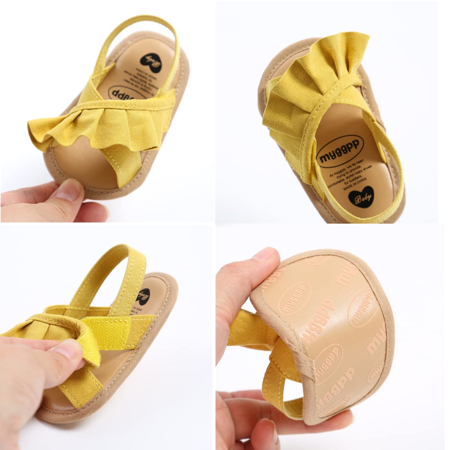 myppgg Baby Boys Girls Summer Sandals Non-Slip Soft Sole Infant Slippers Cotton Crib Shoes for Toddler First Walkers