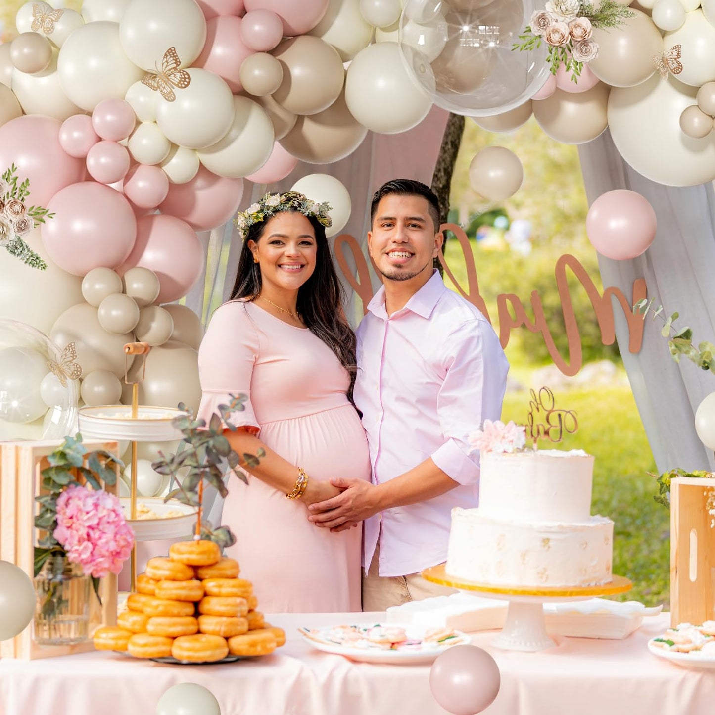 Dusty Pink Balloon Arch Kit 126 Pcs Pink and Sand White Balloon Arch Garland Kit Include Dusty Pink Sand White Balloons for Wedding Birthday Baby Shower Gender Reveal Decorations