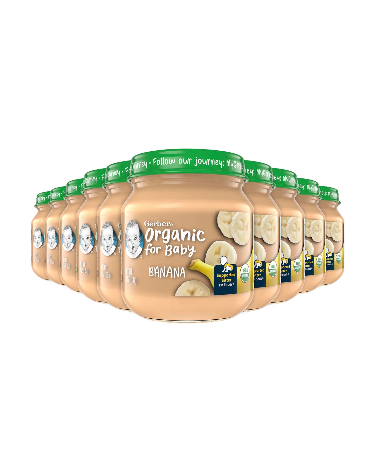 Gerber Stage 1 Baby Food, Organic Butternut Squash Jar, Baby Puree, Non-GMO, Vegetable, Puree Jars Glass, 10-pack