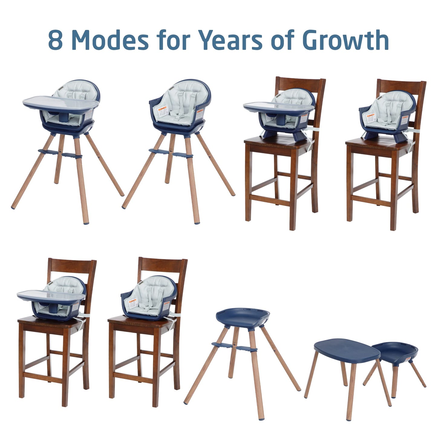 Maxi-Cosi Moa 8-in-1 High Chairs for Babies and Toddlers, Machine Washable Infant High Chair, Compact, Convertible High Chair Lightweight Design, Classic Slate