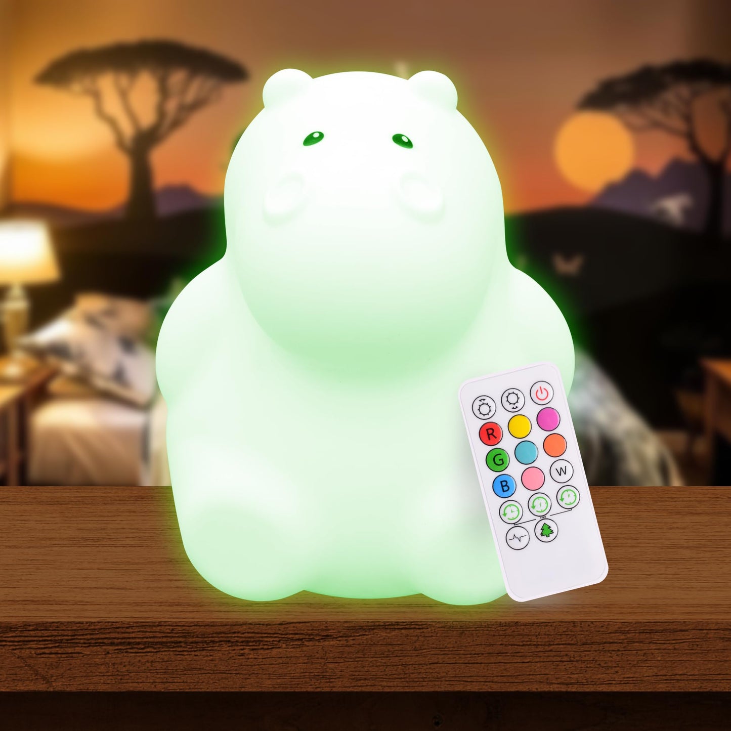 Lumipets Remote Control Silicone Night Light for Kids - Pig Design with 9 Soft Colors & Sleep Timer - Rechargeable, Battery-Operated Lamp for Bedroom | Baby Nursery, Toddler, Girls, Boys