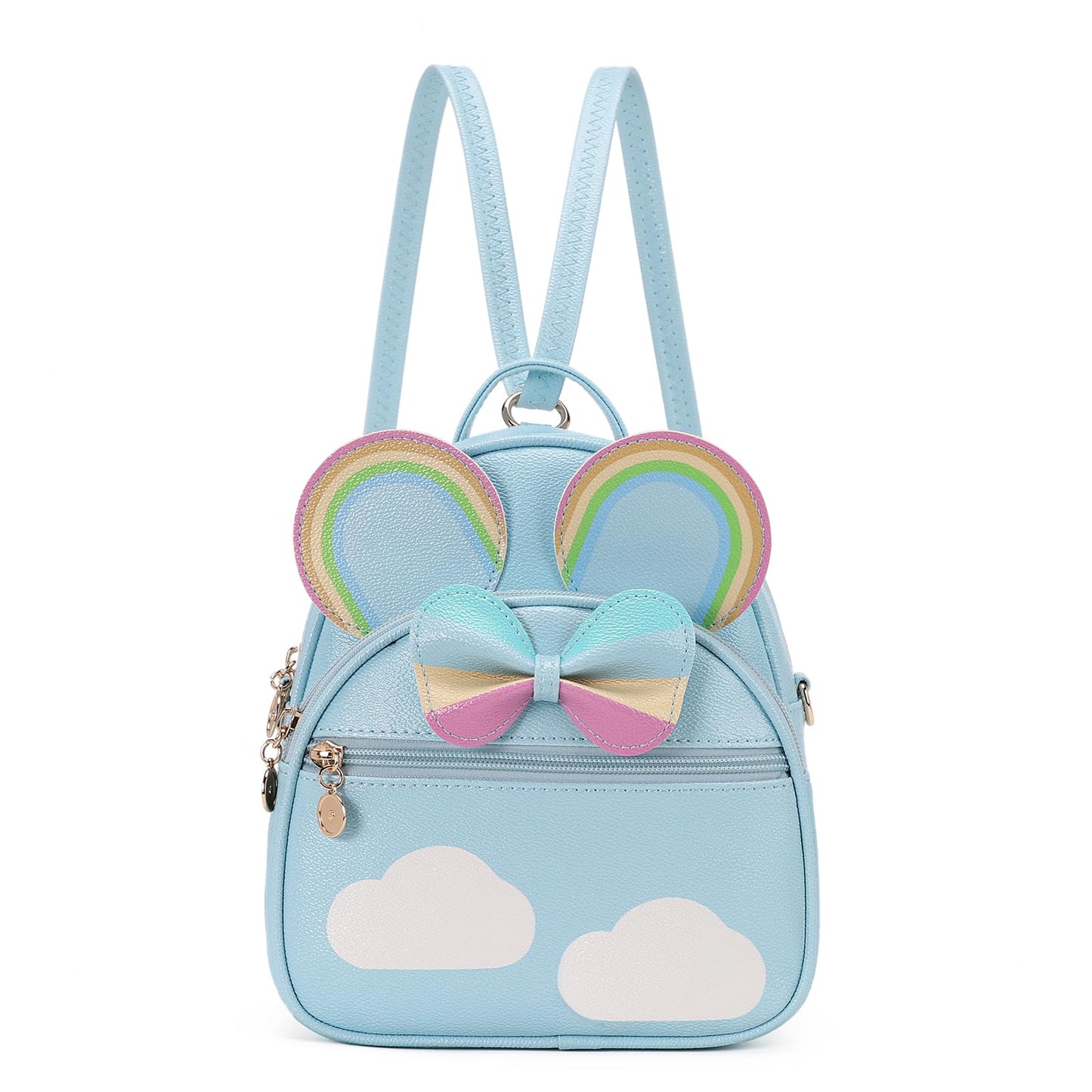KL928 Girls Bowknot Polka Dot Cute Mini Backpack Small Daypacks Convertible Shoulder Bag Purse for Women