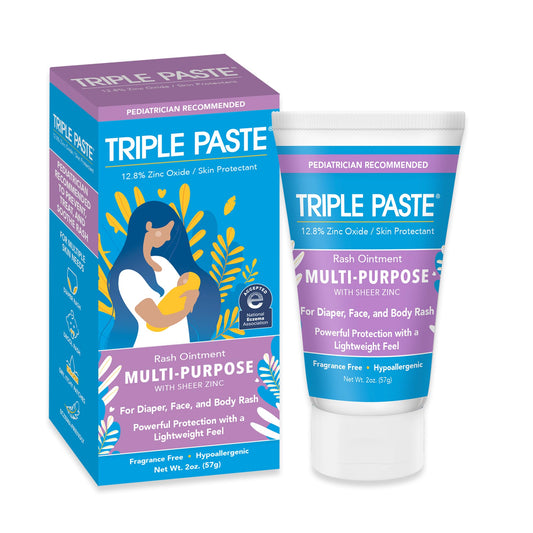 Triple Paste 3X Max Diaper Rash Ointment, Maximum Strength with 40% Zinc Oxide Ointment for Severe Diaper Rash, 2 oz Tube