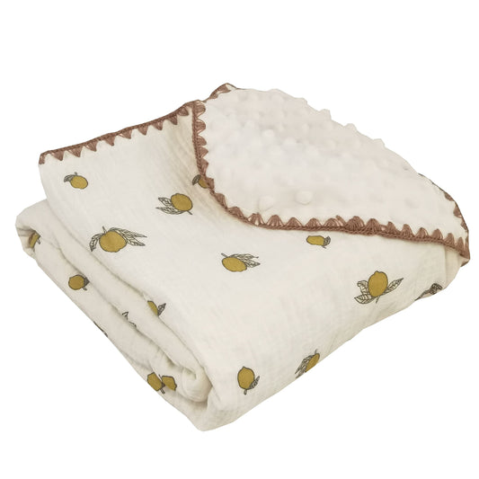 Baby Soft Muslin Thick Blanket Cotton and Dotted Backing Double Layer Receiving Blanket 40"x40" Bunny