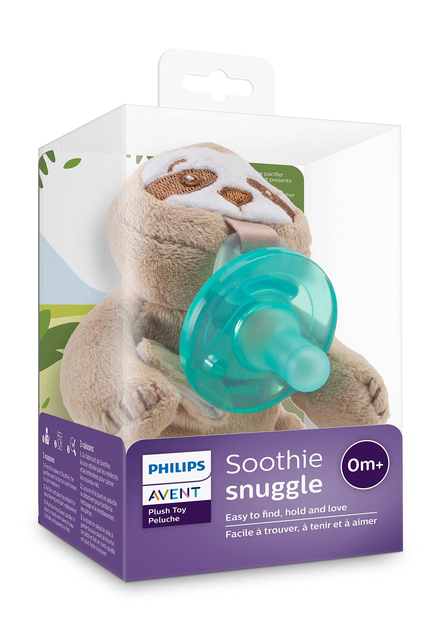 Philips AVENT Soothie Snuggle Pacifier Holder with Detachable Pacifier, 0m+, Giraffe, SCF347/01-1 Count (Pack of 1)