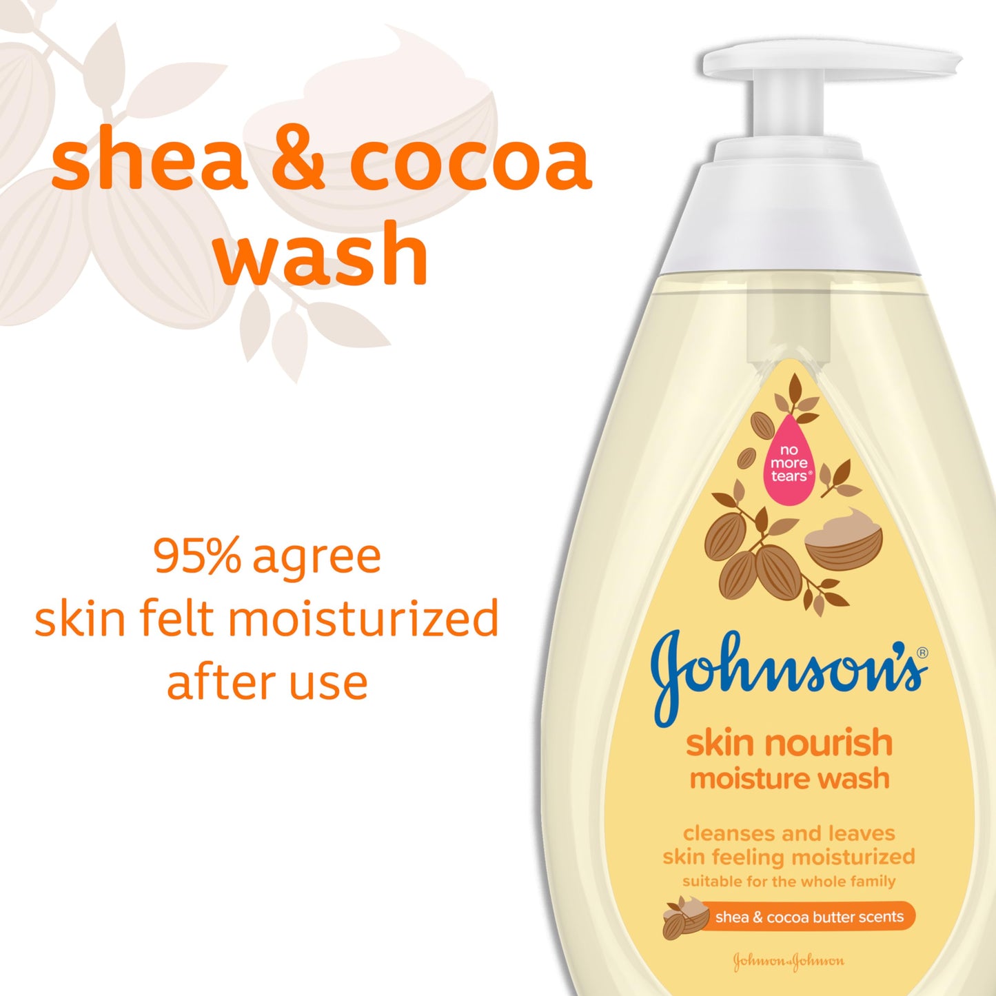 Johnson's Skin Nourishing Moisture Baby Body Wash With Vanilla & Oat Scents, Hypoallergenic & Tear Free Baby Bath Wash, Paraben-, Dye-, Sulfate & Phthalate-Free, 20.3 fl. oz