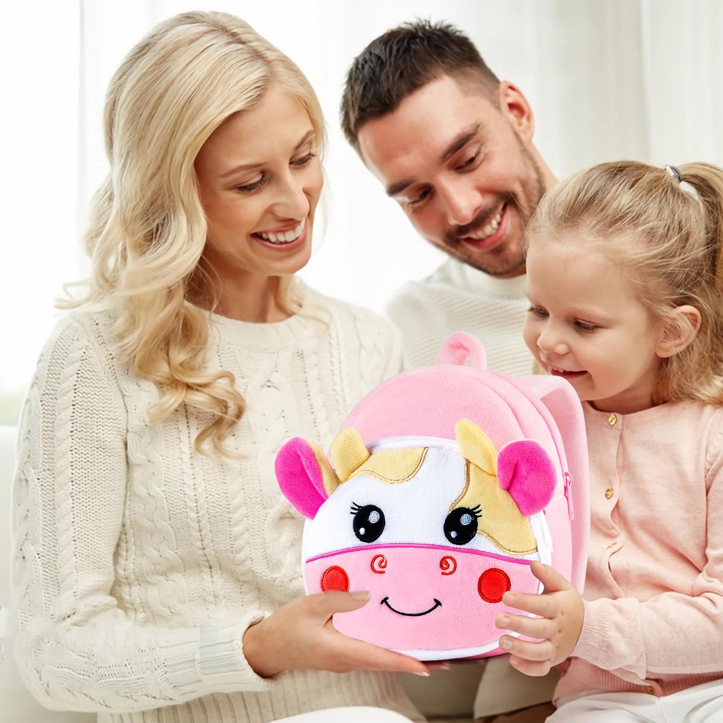 HONGTEYA Toddler Backpack Plush Backpack for Kids Soft Mini Backpack for Girls Animal Elephanet Doll Toys Birthday Easter Christmas kids for Age 1 2 3 4 5