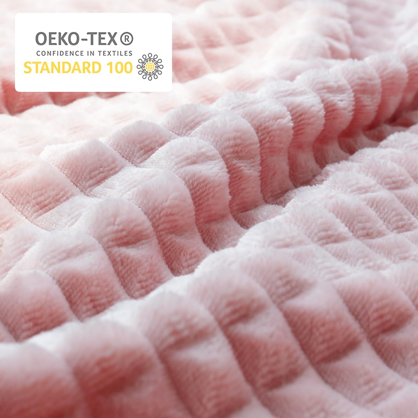 HOMRITAR Baby Blanket for Boys Girls Fleece Super Soft Plush Fuzzy Cozy Toddler Blanket with Square 3D Jacquard Grid Design Luxury Lightweight Bed Blanket for Newborn Infant Cream, 30 x 40 Inch
