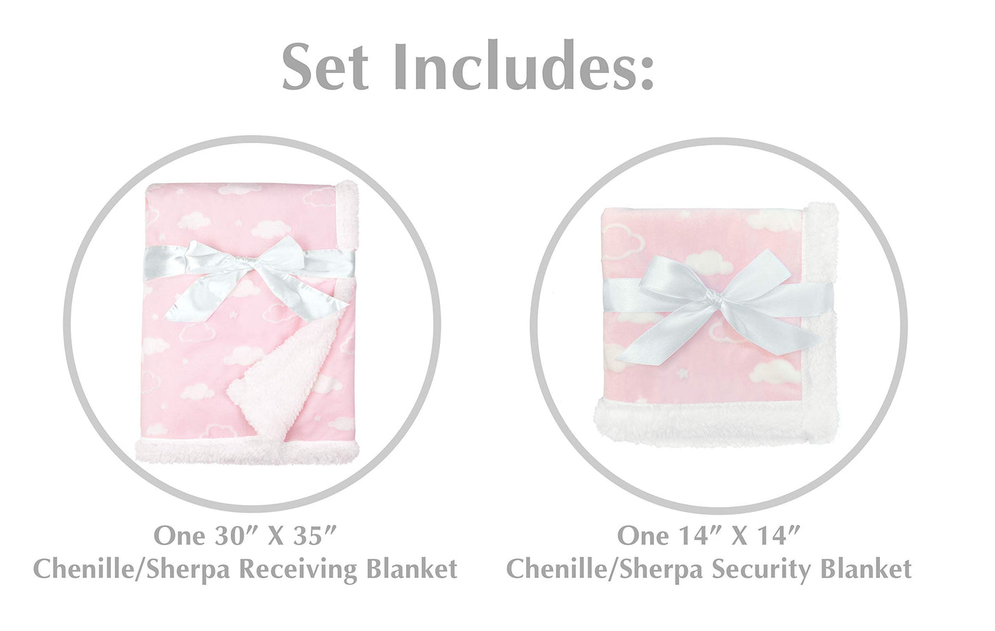 American Baby Company Heavenly Soft Chenille Sherpa Receiving Blanket, 3D Pink, 30" x 35", Warm and Cozy for Boys and Girls, Ideal for Baby Carrier, Stroller, and Travel