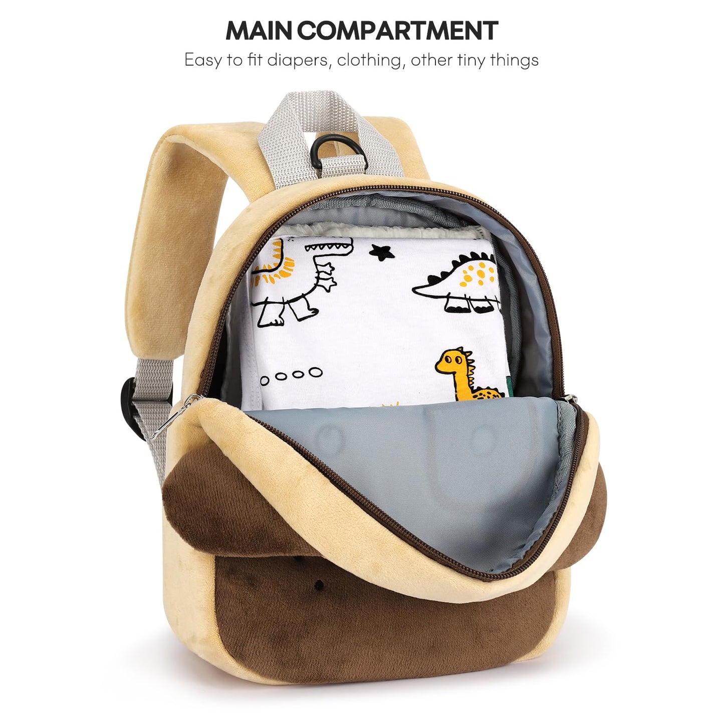 mibasies Toddler Backpacks for Girls 2-4: Plush Backpack -3D Animal Cartoon Mini Travel Bag -10 inch Toddler Backpack Leash