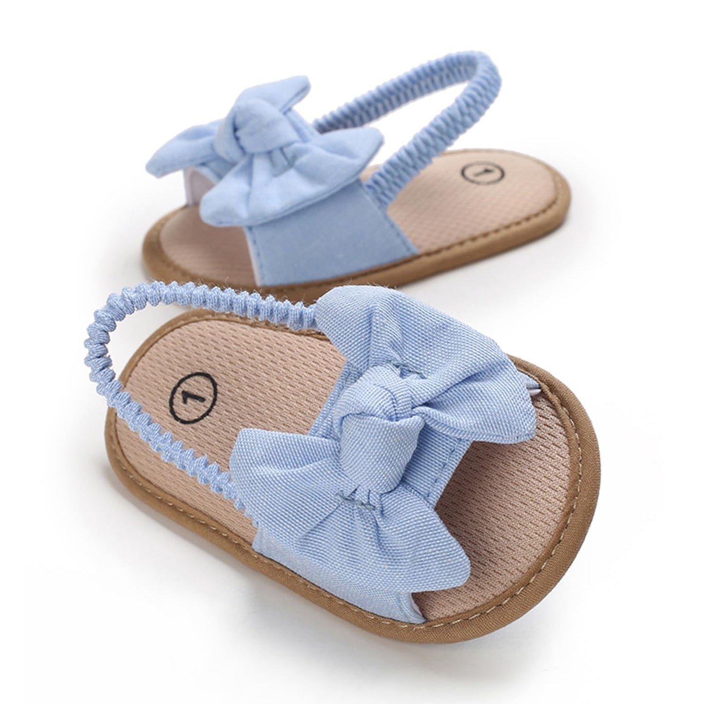 Baby Girls Bow Knot Sandals Flat Non-Slip Patchwork Princess Shoes Infant First Walking Slipper Shoes Beach Sandals