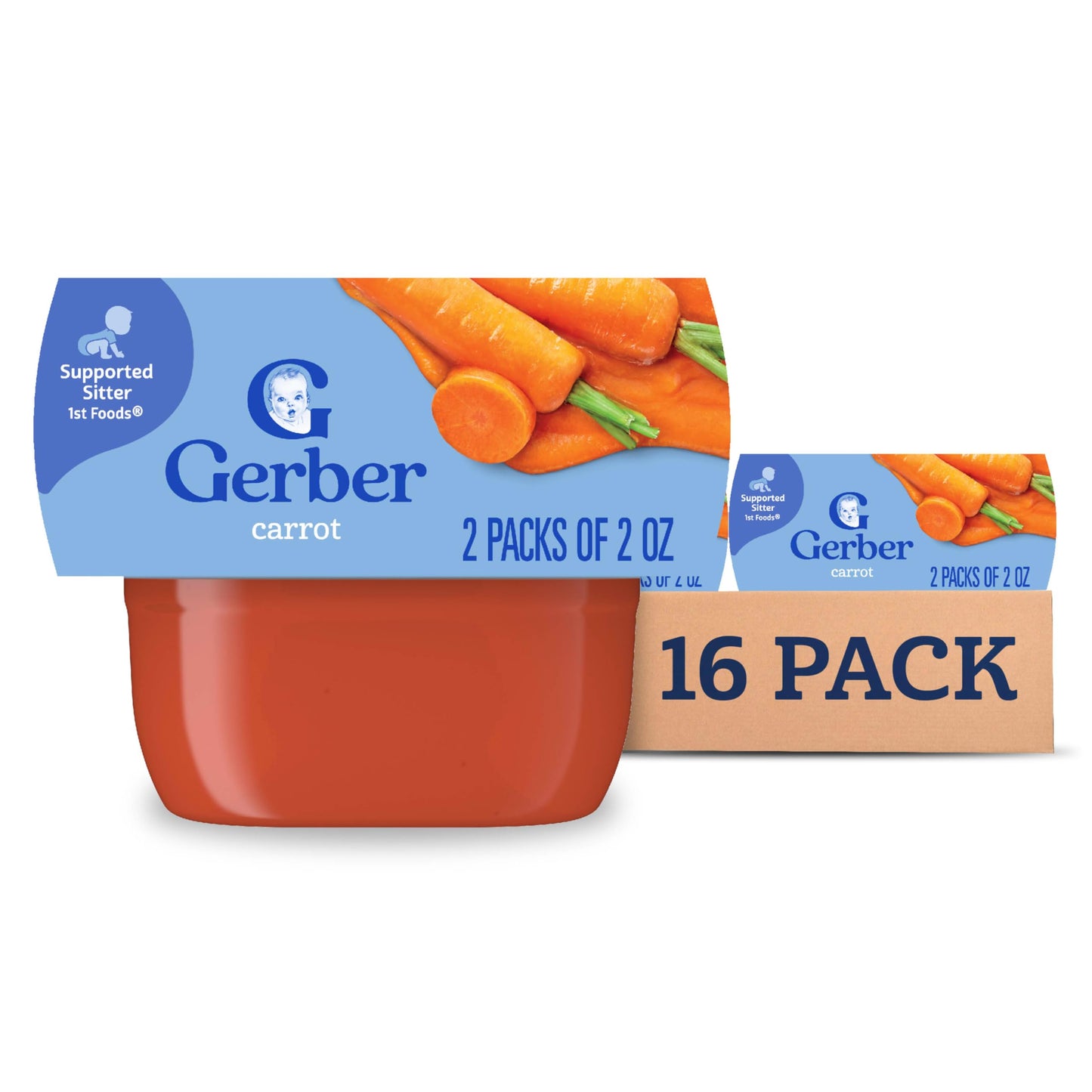 Gerber 1st Foods Baby Food, Prune Puree, Natural & Non-GMO, 2 Ounce Tubs, 2-Pack (Pack of 8)
