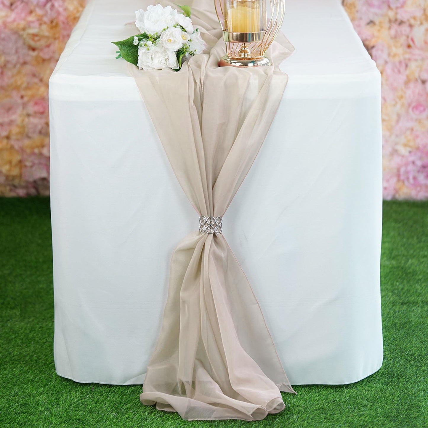 Barcelonetta | Chiffon Fabric | Decoration, Drapery Fabric | Wedding, Gender Reveal, Baby Shower, Birthday | for Arbor, Arch, Canopy, Table and Chair Decoration (Dusty Rose, 10 Yards)