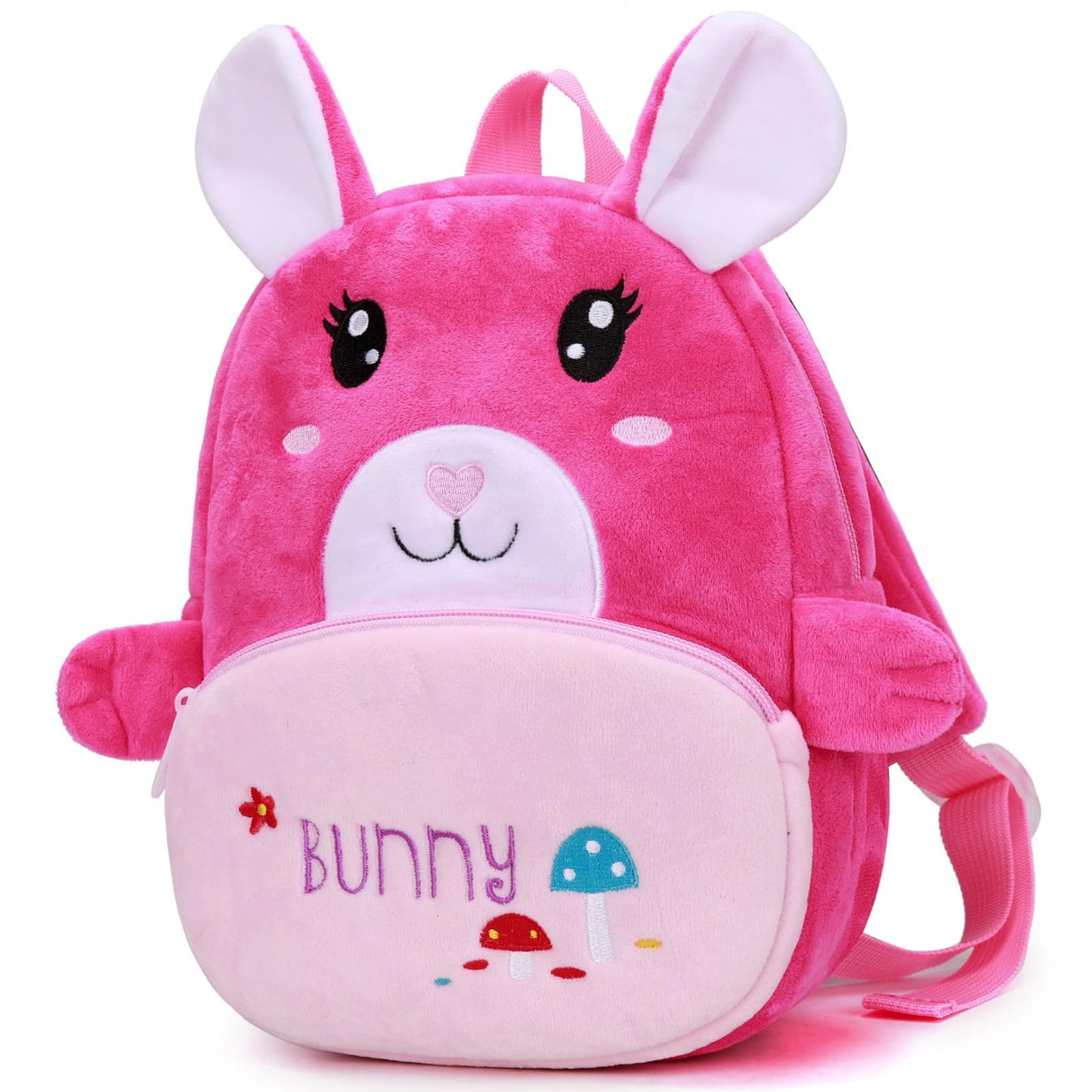 Ladyzone Toddler Backpack Zoo Animals Backpacks Cute Plush Bag Cartoon 10" Preschool Book Bag For 2+ Years Girls Boys