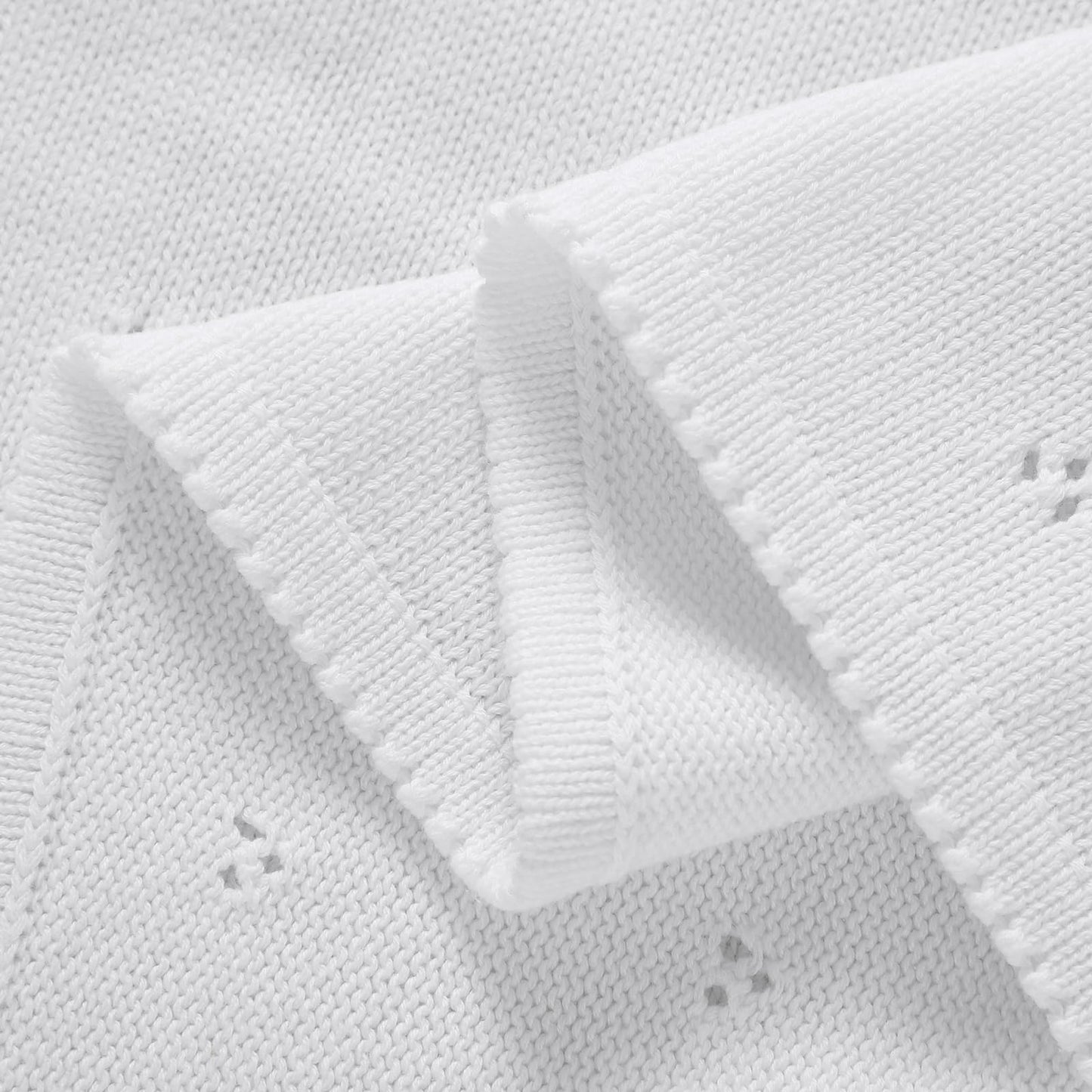 mimixiong Organic Cotton Baby Blanket Neutral Knitted Soft Crib Nursery Swaddling Receiving Blankets for Newborn Baby Boy Girl 40x30 Inch (Oatmeal)