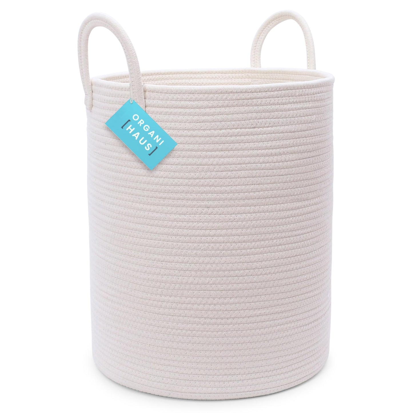 OrganiHaus Large Blanket Basket for Living Room 20x13, Rainbow Rope Basket for Classroom Organization, Toy Storage Basket, Woven Kids Laundry Basket, Baby Toy Box, Cute Storage Basket, Nursery Hamper