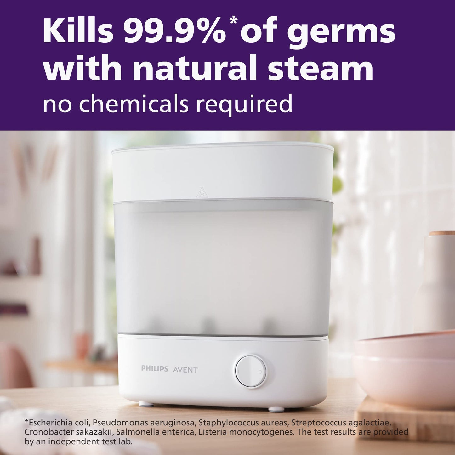 Philips Avent Baby Bottle Sterilizer and Dryer Premium, Removes 99,9% of Bacteria, Chemicals Free, Capacity 6 Bottles/Teats/Accessories, Modular Space Saving Design, Model SCF293