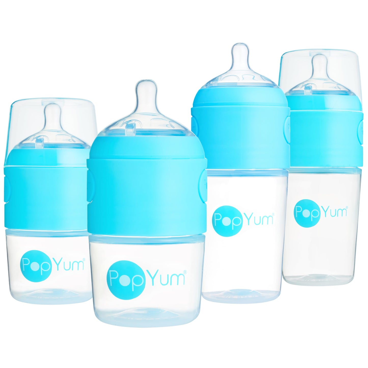 PopYum 9 oz Orange Anti-Colic Formula Making/Mixing/Dispenser Baby Bottle with #2 Medium Flow Nipple, 260 ml, BPA-Free, Natural Latch
