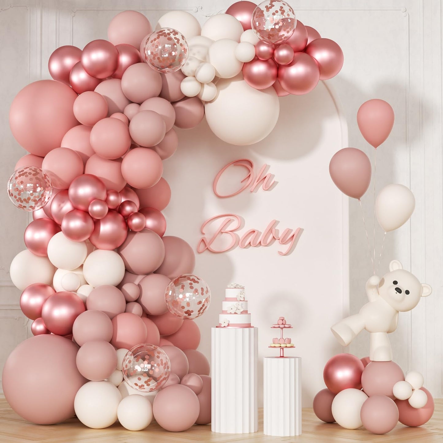 147pcs Neutral Balloon Garland Arch Kit, Different Sizes with Beige Cream Sand White Metallic Champagne Gold Balloons for Wedding Bridal Shower Birthday Boho Neutral Baby Shower Party Decorations