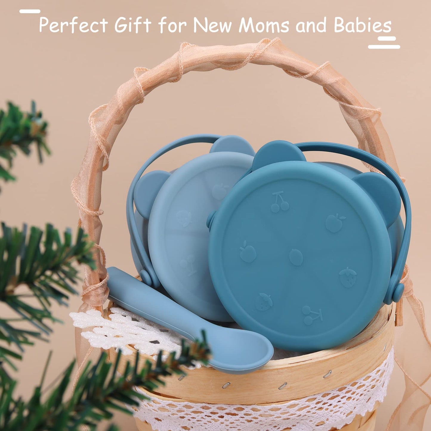 Silicone Snack Cups for Toddlers, Toddler Snack Containers, Baby Treat Catcher with DustProof Lid 2 Pack Dishwasher Safe and BPA Free 9 Oz