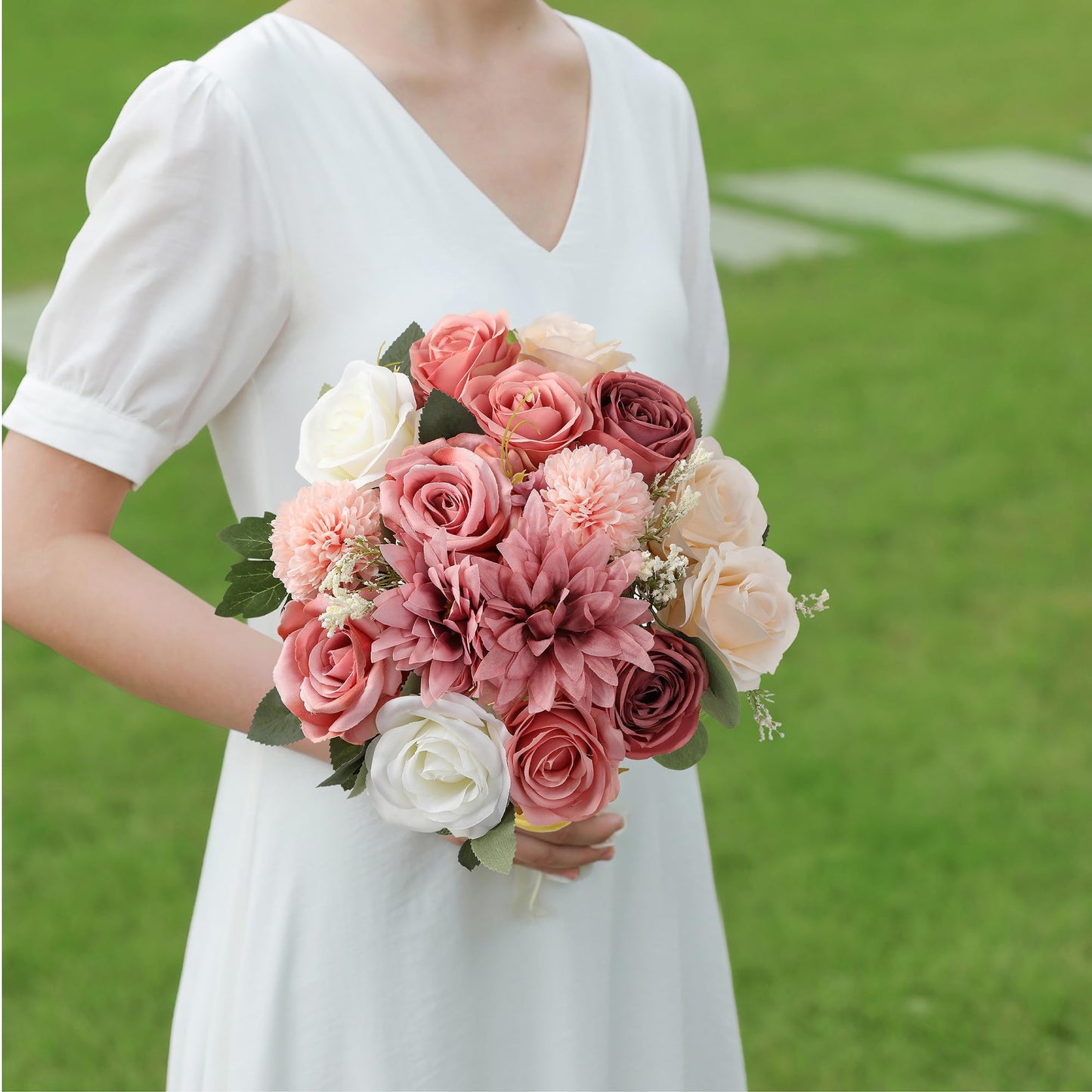 Artificial Flowers Combo, Fake Flowers for DIY Tables Centerpieces Baby Shower Bridal Shower Wedding Bouquet Arrangements Party Candle Holder Cake Decor Flower Home Decorations
