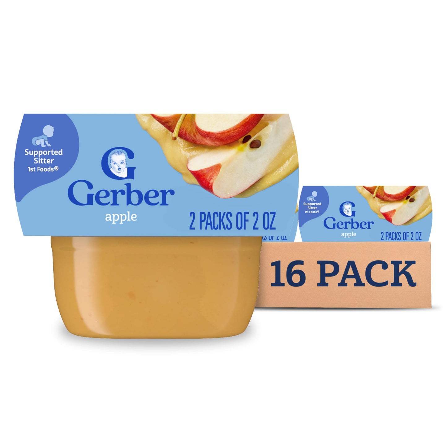 Gerber 1st Foods Baby Food, Prune Puree, Natural & Non-GMO, 2 Ounce Tubs, 2-Pack (Pack of 8)