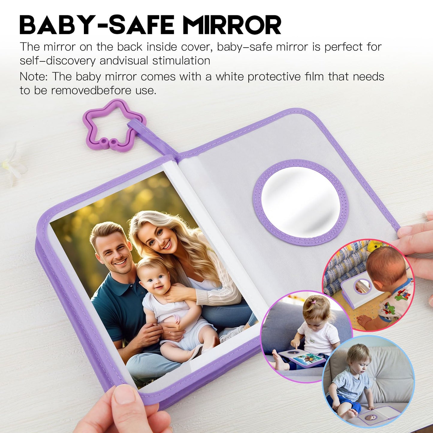 Baby's My First Photo Album for Baby Holds 21 4x6 Photos, Baby Photo Album Soft Cloth Family Book, My First Family Album for 4x6 Baby Shower Kids Toddlers Family Pictures, Toddler Photo Album (Blue)