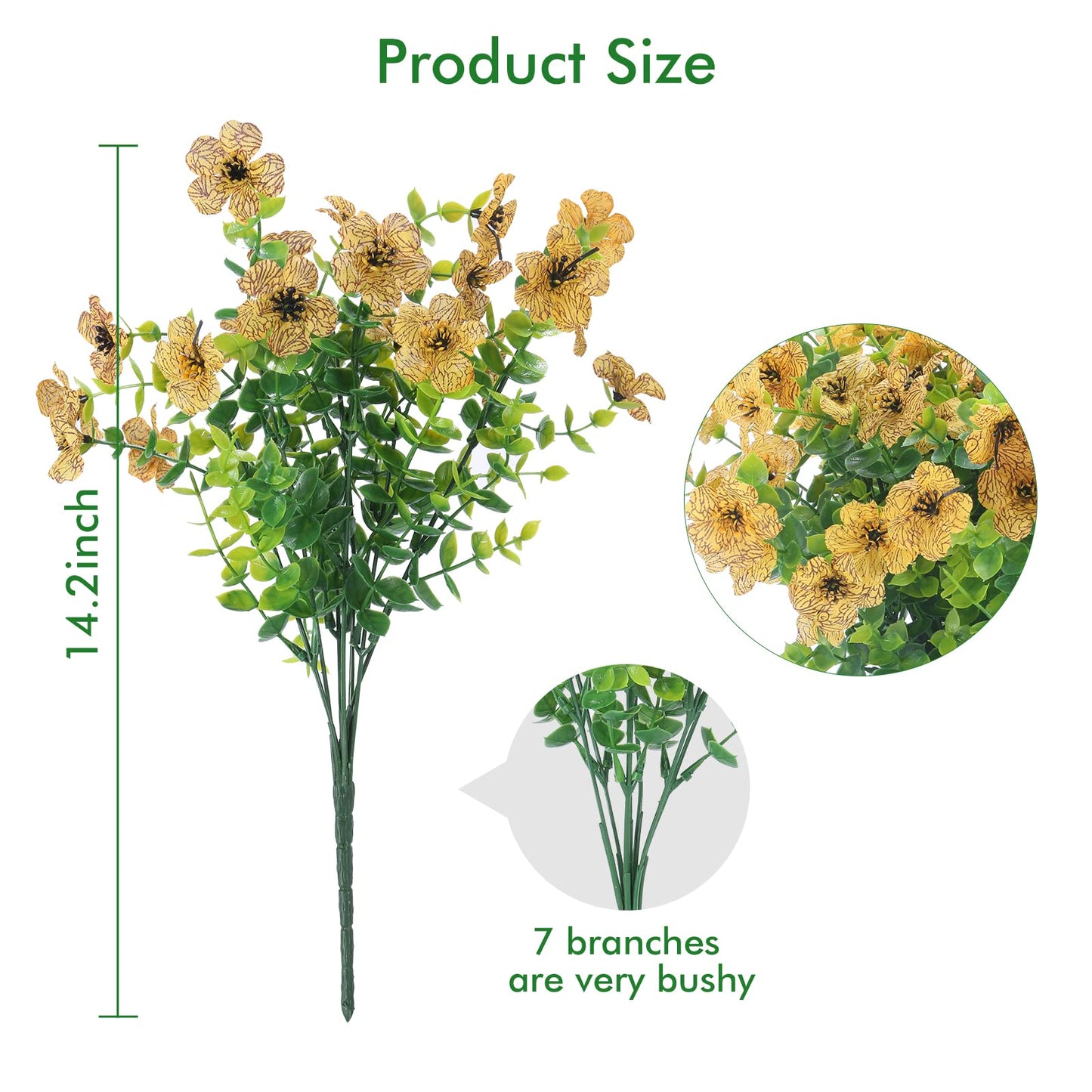 12 Bundles Artificial Flowers Outdoor UV Resistant Fake Plastic Plants Indoor Outside Hanging Plants Garden Porch Window Box Home Wedding Farmhouse Festive Shrub Decor (Pink)