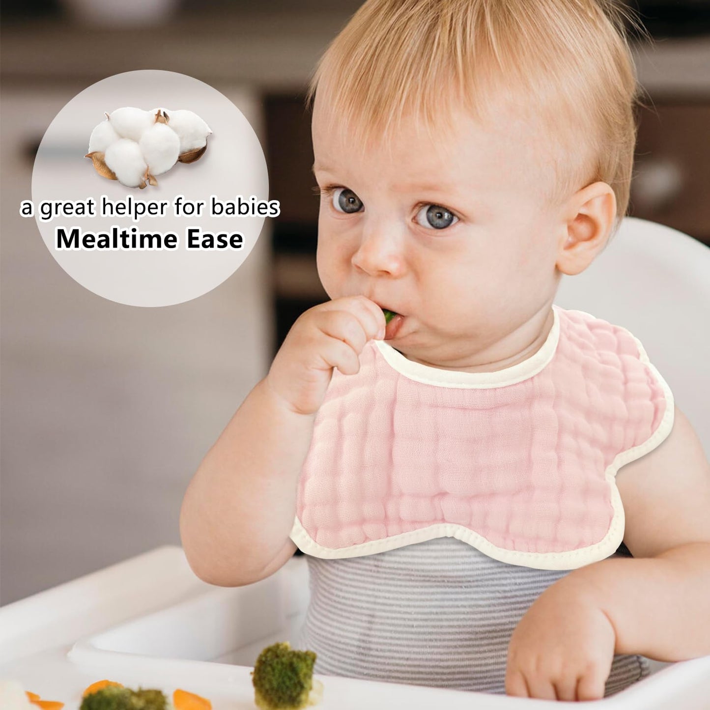 Baby Bibs Muslin Drool Teething Drooling Bibs for Baby Girl Boy Muslin Cotton