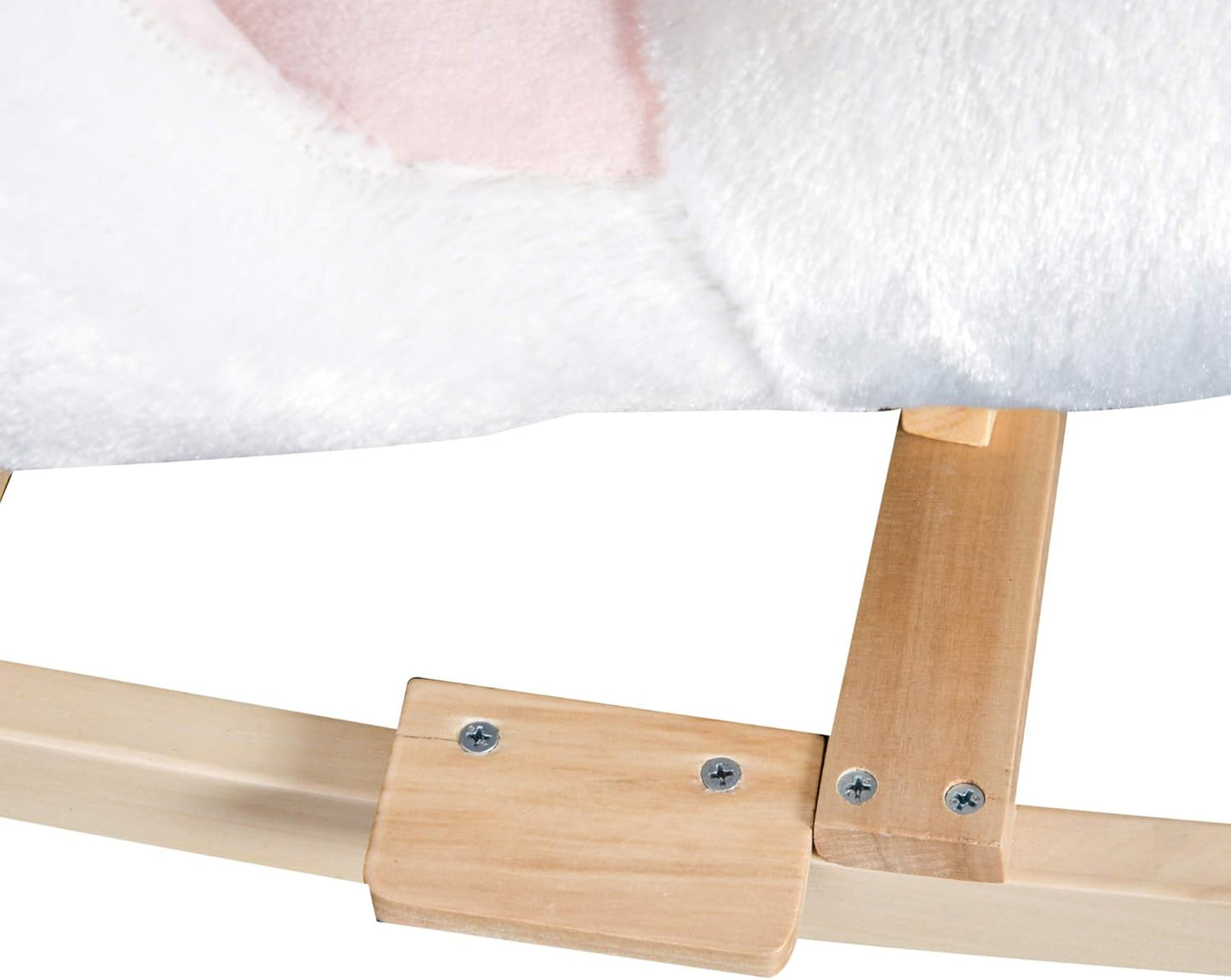 Qaba Kids Ride On Rocking Horse Plush Swan Style Toy with Music for Over 18 Months Children, White and Pink