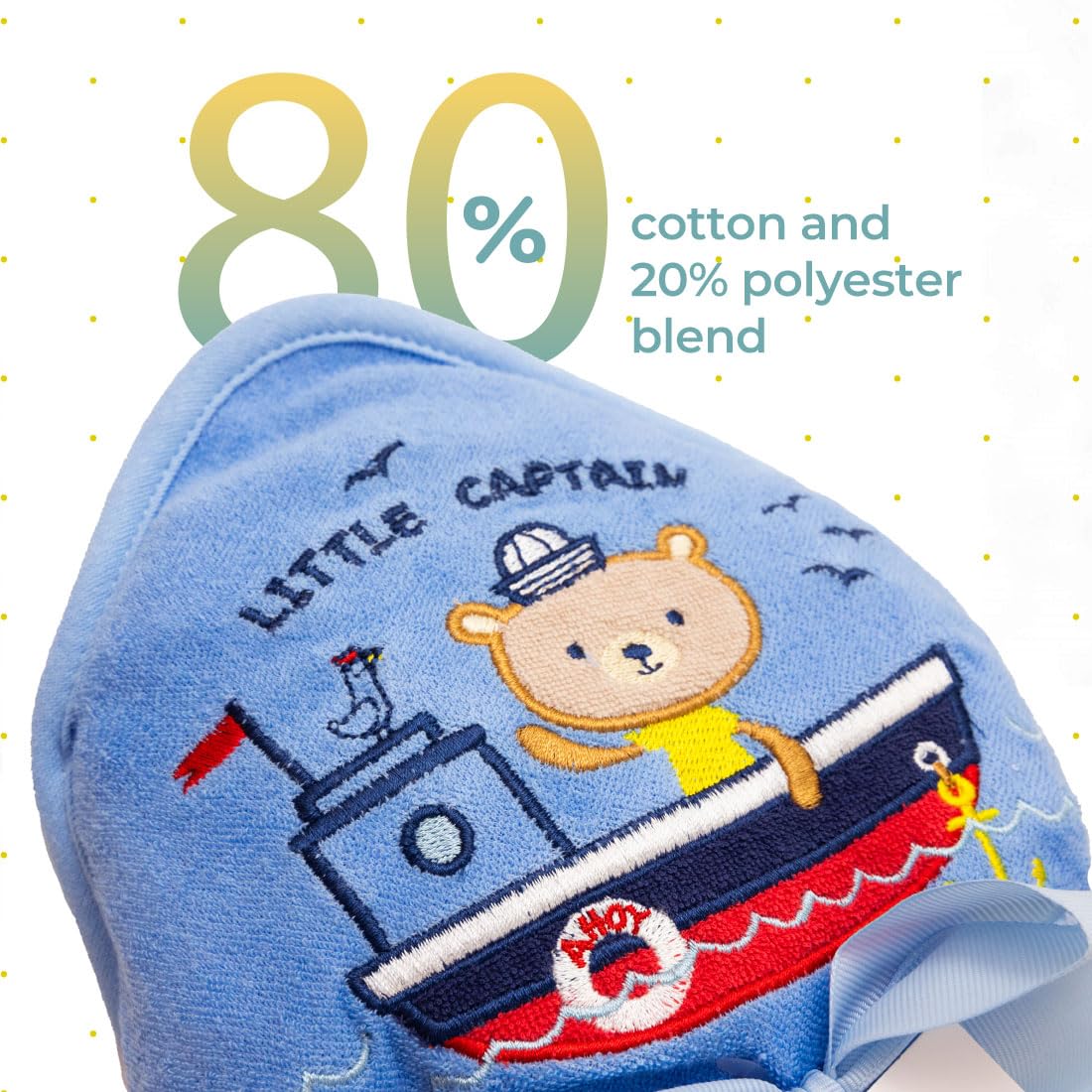 Spasilk Baby Bath Hooded Terry Towel with 3 Washcloths, Baby Bath Essentials, One Size, Blue Whale