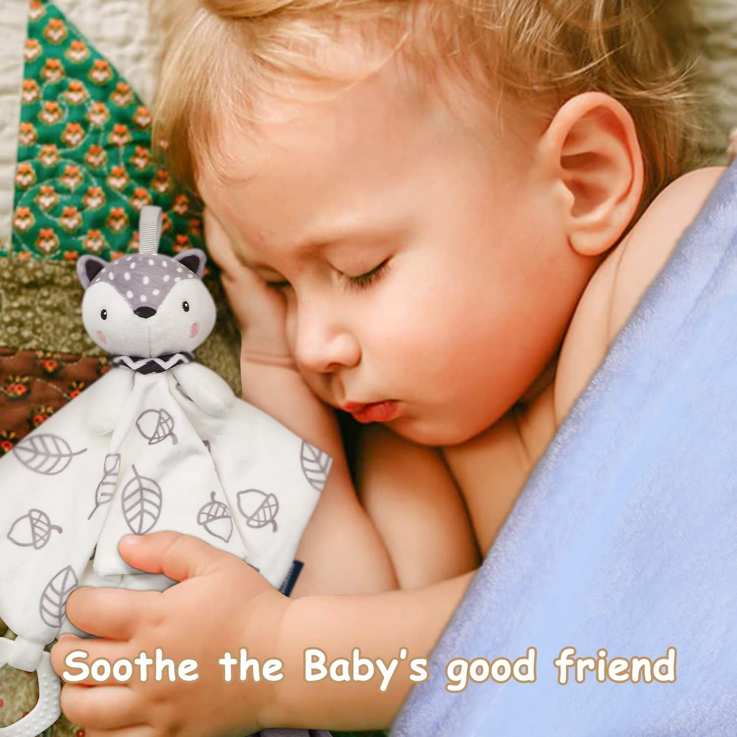 Baby Shower Gifts, Baby Boy Gifts Basket Includes Newborn Blanket Baby Lovey Security Blanket Wooden Rattle Toy, Funny Baby Bibs Socks & Greeting Card - Baby Gift Set Newborn Shower Basket
