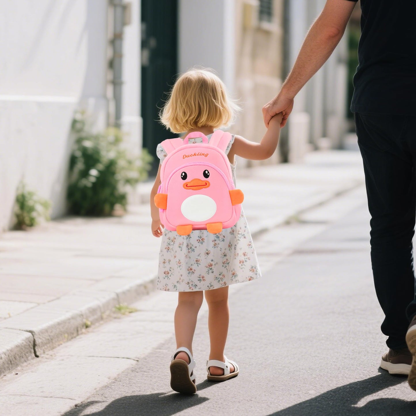 Toddler Backpacks for Boys Girls 2-4 Cute 3D Kids Duck Schoolbag with Baby Leash for Small Preschool Kindergarten Bookbag Cartoon Mini Travel Bags 10inch (Yellow)