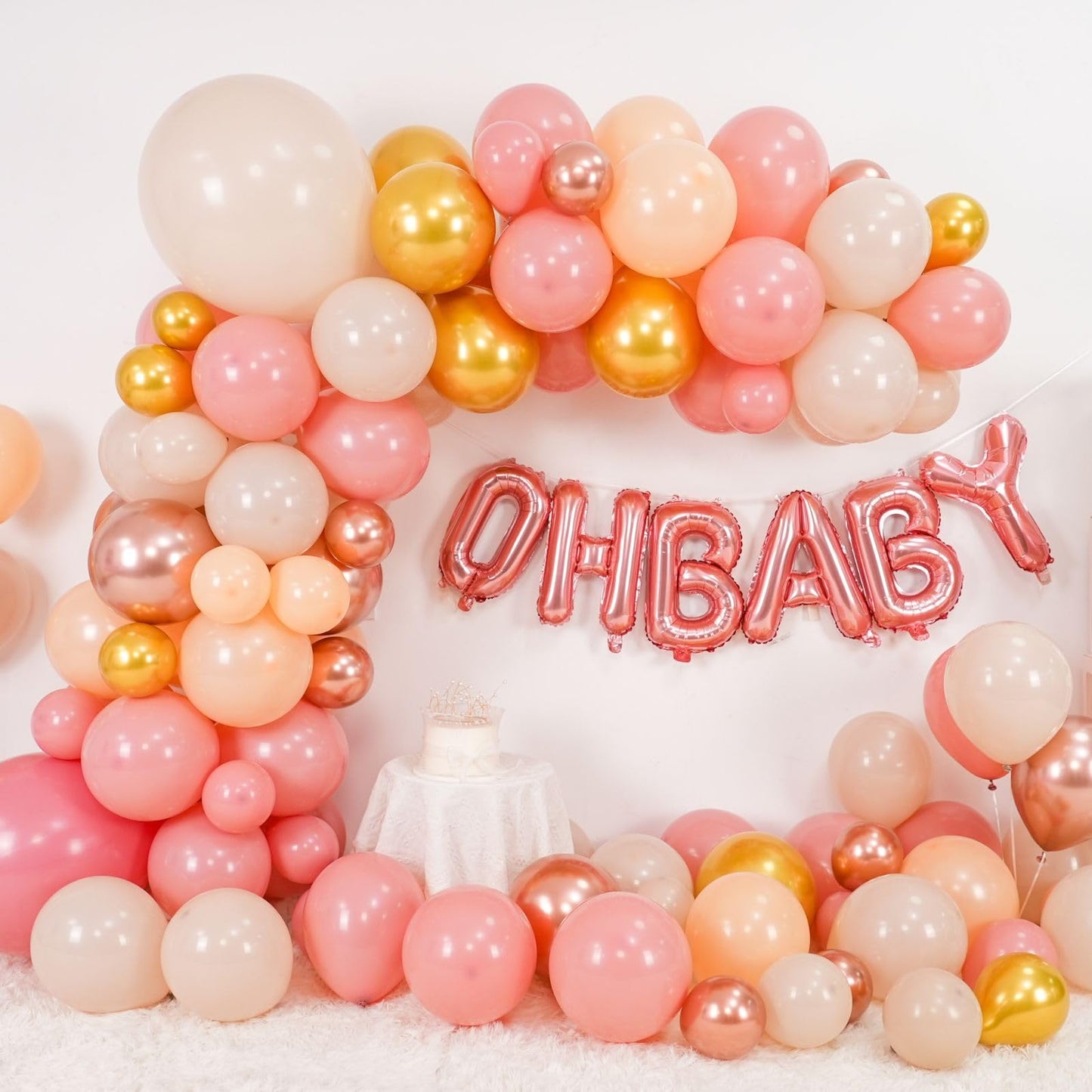 Sage Green Baby Shower Decorations,Boho Greency Neutral Balloon Arch with Oh Baby Balloon Banner Green Gold Balloons For Boy Girl Woodland Baby Shower Birthday Party Supplies