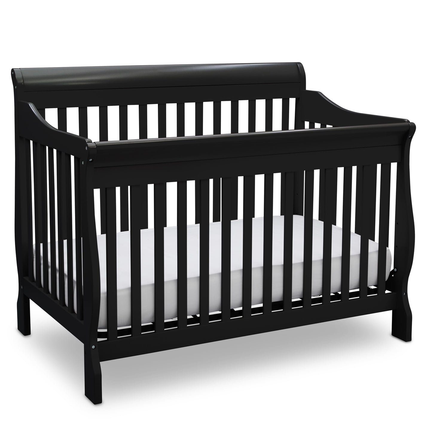 Delta Children Simmons Kids Carter 6-in-1 Convertible Crib - Greenguard Gold Certified, Black Ebony