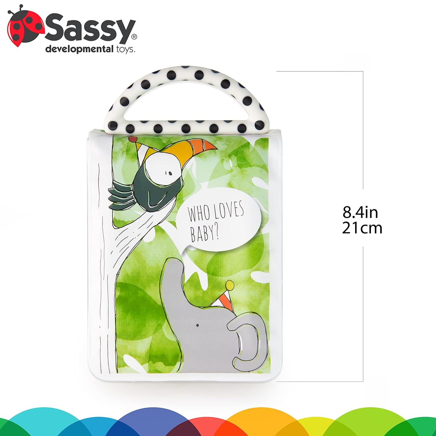 Sassy Developmental Look Book Photo Album, High Contrast Colors and Patterns, Drool Resistant Pages Hold Photos, 0+ Months