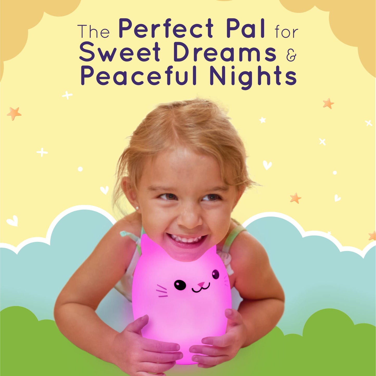 Lumipets Remote Control Silicone Night Light for Kids - Pig Design with 9 Soft Colors & Sleep Timer - Rechargeable, Battery-Operated Lamp for Bedroom | Baby Nursery, Toddler, Girls, Boys
