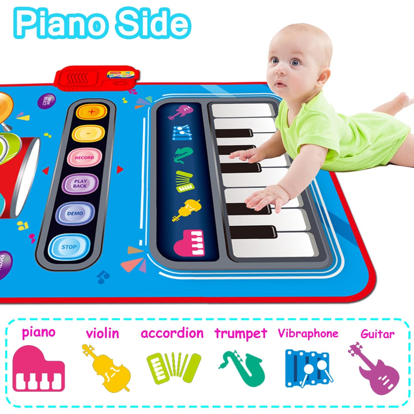 Toys for 1 Year Old Girl Gifts,2 in 1 Piano Mat Montessori Toys for 1 2 Year Old Girl,Educational Musical Toy First Birthday Gifts for 1 2 3 Year Old Girls,Christmas Stocking Stuffers for Toddler Girl