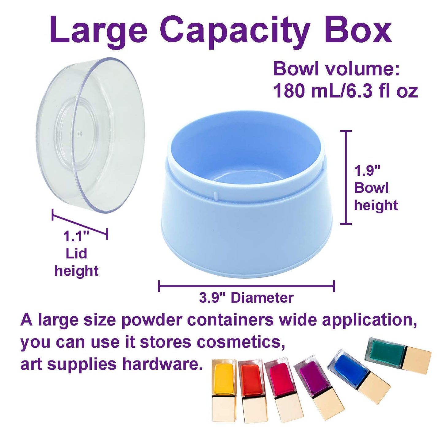 BPA Free Baby Powder Puff Box, Large 2.8" Fluffy Body After-Bath Powder Case, Baby Care Face/Body Villus Powder Puff Container, Makeup Cosmetic Talcum Powder Container with Hand Holder (Pink)