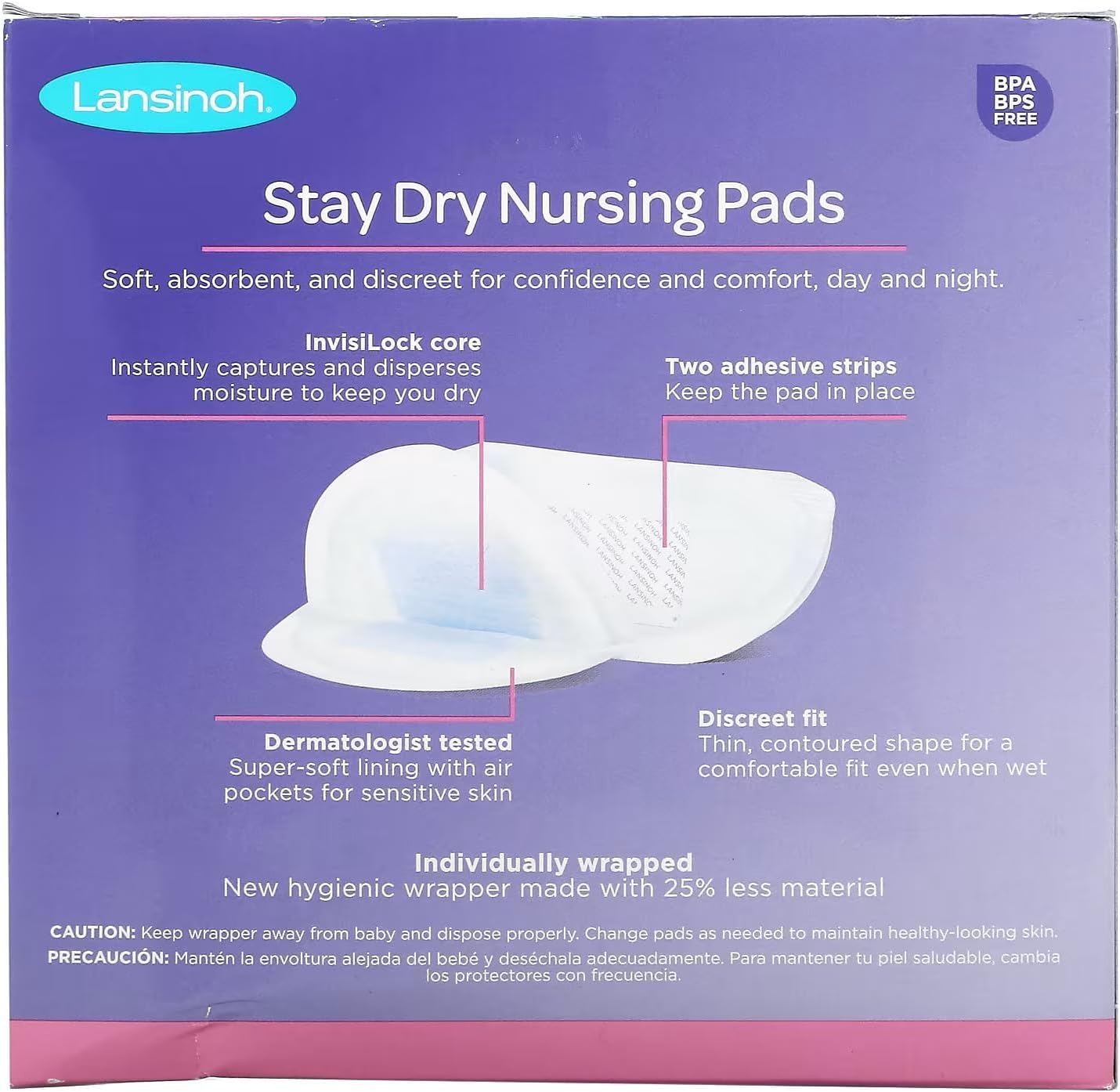 Lansinoh Stay Dry Disposable Nursing Pads for Breastfeeding, 108 Pads